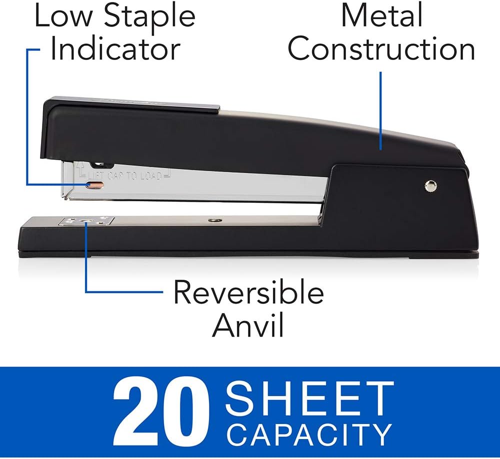 Swingline Stapler, 747, Classic Desktop Stapler Heavy Duty, 20 Sheet Capacity, Portable, Durable Metal Stapler for Office Desk Accessories or Home Office Supplies, Black (74701) : Office Products