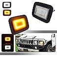 Tonsya Compatible With 2003 2004 2005 2006 2007 2008 2009 Hummer H2 Front Corner Turn Signal Parking Lights & Daytime running lamps 2 IN 1 Clear Lens Amber & White 15060530 15060529