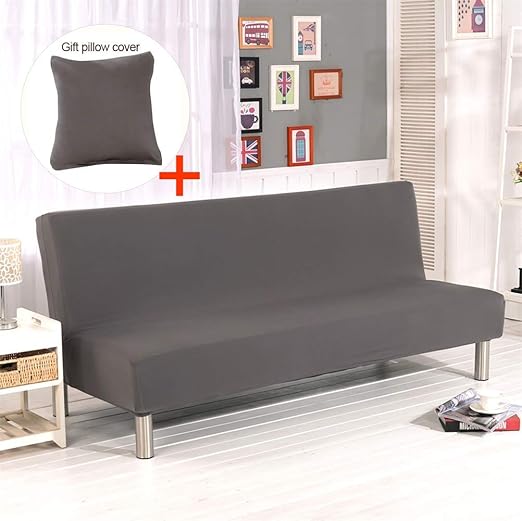 Armless Sofa Slipcover Hengweiuk Solid Colour 3 Seater Sofa Bed