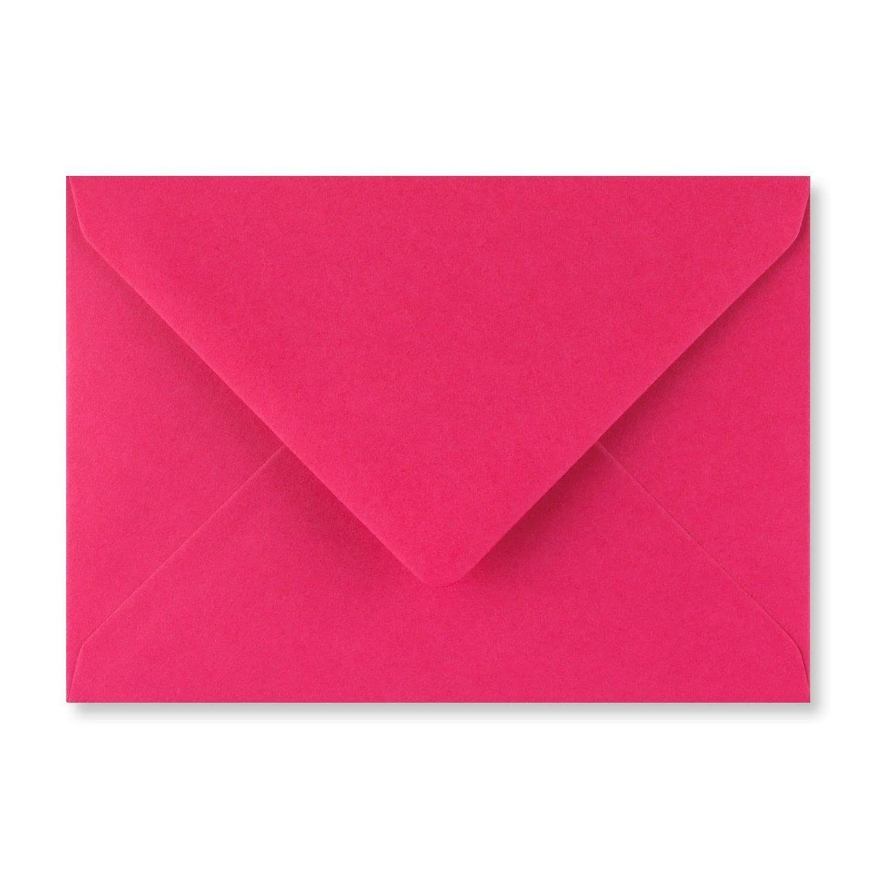 5" x 7" / 133mm x 184mm Coloured Envelopes (100gsm) Perfect for Christmas Cards, Greeting Cards, Wedding Invitations, Gift vouchers and Many More- Set of 100 Envelopes (Fuchsia Pink)