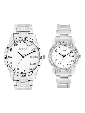 Analog Stainless Steel Watches for Lovely Couple -Eve-651-680