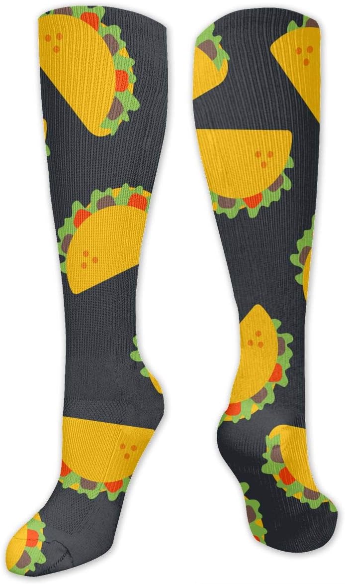 Pin1 Mexican Tacos Athletic Socks Novelty Running Long