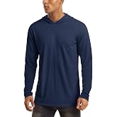 MAGCOMSEN Men's Hooded UPF 50+ Sun Protection T Shirts Long Sleeve Athletic Fishing Shirts Rash Guards