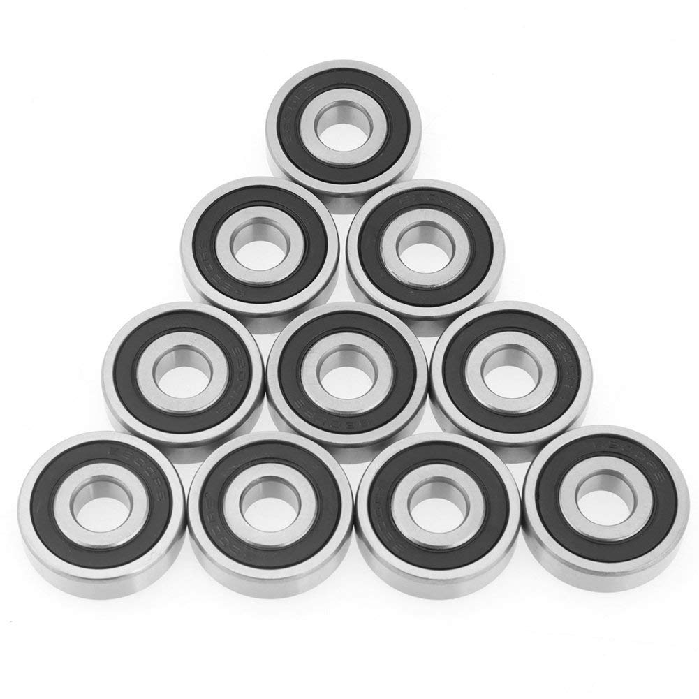 Hilitand 10 Pcs 10x30x9mm Mini Steel Ball Bearings 6200-2RS Double Side Rubber Sealed Deep Groove Ball Bearings for for 10mm Shaft Rod Projects