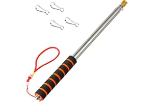 9.84FT Telescopic Handheld Flagpoles with Clips Portable Flag Pole Lightweight Extendable Tour Guide Stainless Steel Banner F