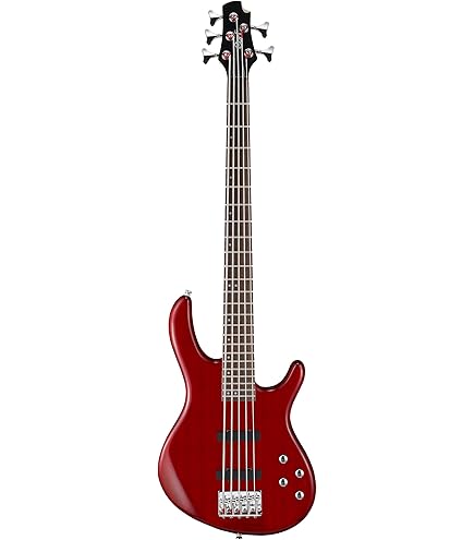 Amazon.com: Cort Artisan Series C5 Deluxe 5-String Bass Candy Red