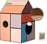 Conlun Cardboard Cat House with Scratching Board Catnip Medium view 9