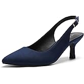 DREAM PAIRS Women's Kitten Heels Slingback Closed Pointed Toe Low Pumps Shoes Women Party Wedding Sexy Casual Dress Shoes