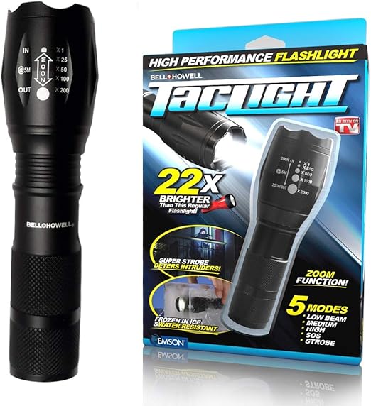 Bell and Howell Taclight HighPowered Tactical Flashlight with 5 Modes