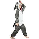 ABENCA Shark Onesie Kids Animal Costume Girls Pajamas One Piece Plush Sleepwear Cosplay Halloween Christmas