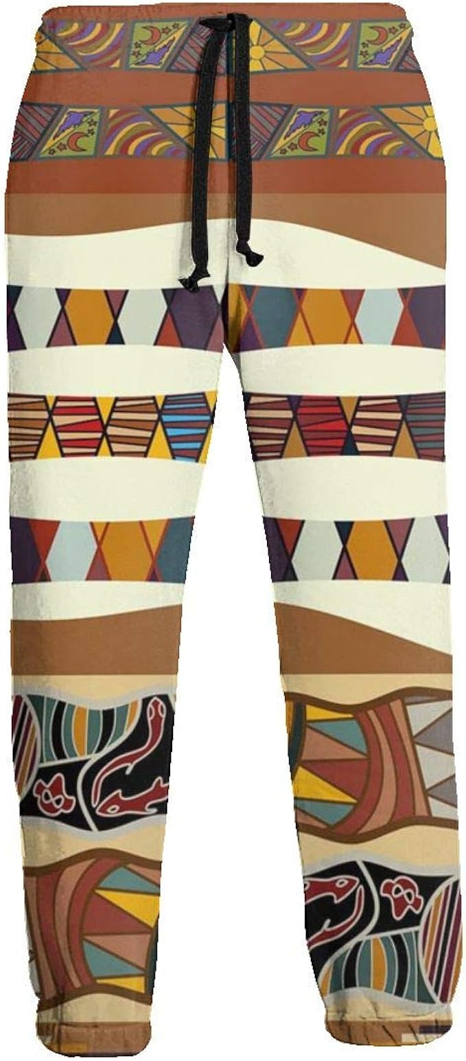 DA'IKI Herren Hose Afrika Style - Baumwolle Dashiki Cargo Hose In Bunten Mustern