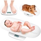Momcozy Baby Scale, Weight, Height and Weighted Feeds, Removable Tray, | Multi-Function Digital Scale For Newborns, Adults and Pets With 5 Units, LED Screen, Auto-Off And Curved Removable Tray