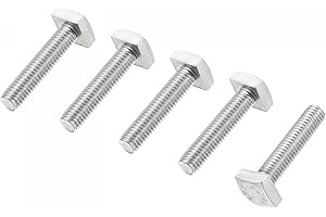 uxcell Square Head Bolt, 5pcs M8x35mm Fully Thread 304 Stainless Steel Grade C Square Machine Screws