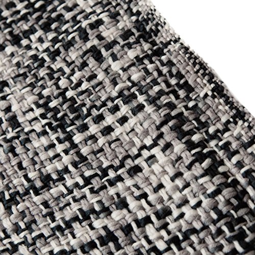 HollyHOME Throw Blanket Chic Boho 60x70 Inch Luxury Soft Microfiber All Season Blanket with Tassels, Ideal for Bed or Couch, Black