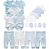 Kiddiezoom Unisex Baby Layette Essentials Giftset Clothing Set 19-Piece For Newborn Baby