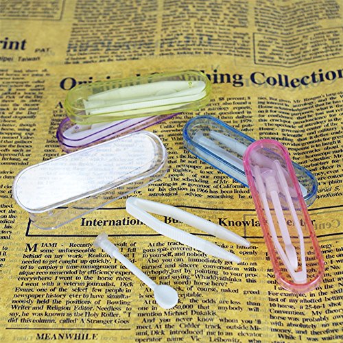 Gracefulvara 5 Sets Contact Lenses Plastic Tweezers Insert Remover Random Color