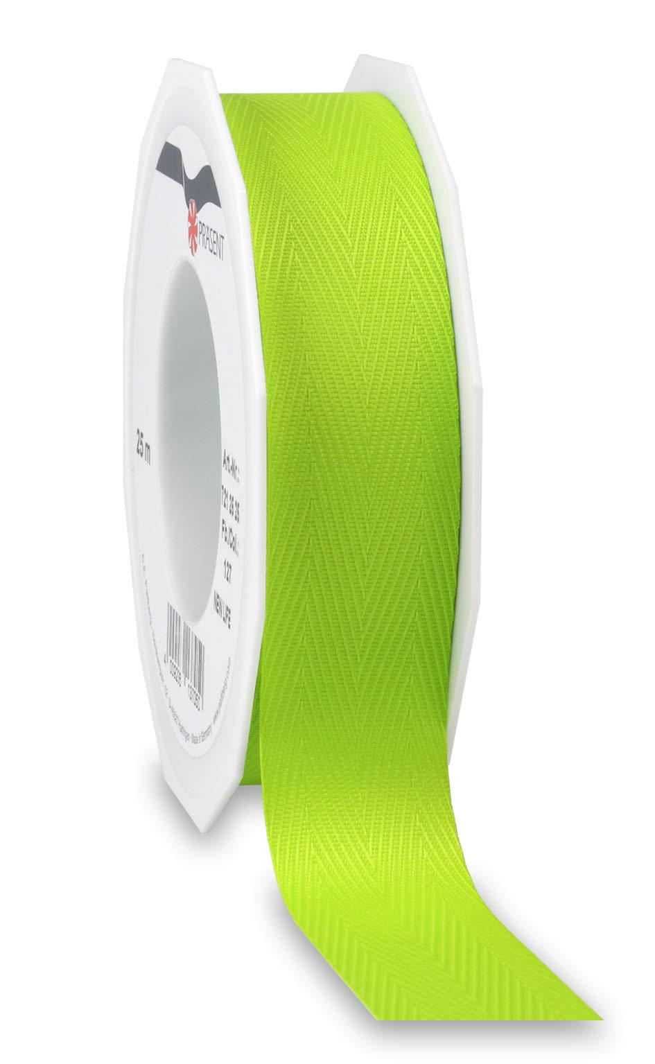 Präsent - New Life 100% Recycled Ribbon Light Green 25 mm Width, 25 m Length