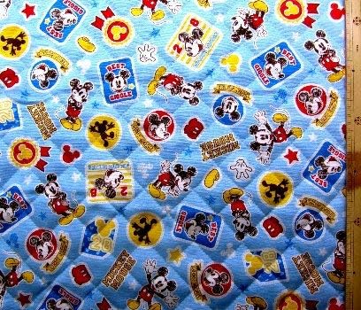 Amazon 40cm単位で販売 ｑ キャラクター キルティング 生地 ミッキーマウス ブルー 柄番号１０ クラフトシリーズ ディズニー ミッキー キルト キルト生地 手芸 生地 キャラクター 布 ピロル 布 生地 通販