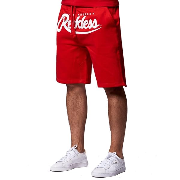 Young & Reckless Big R Script SweatShorts- Red - - Mens - Bottoms - Shorts -
