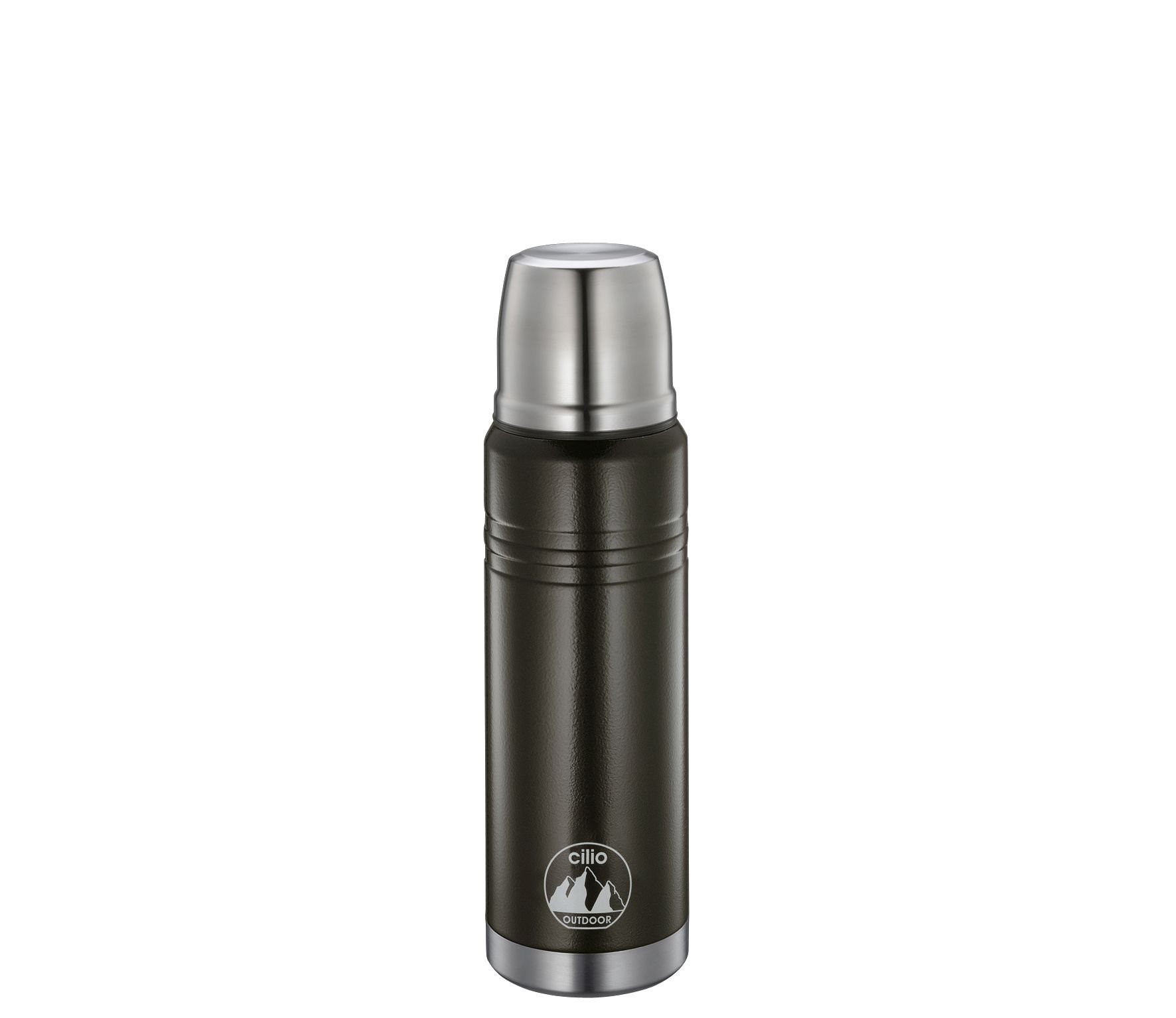 Cilio Monte Insulated Stainless Steel Travel Beverage Bottle, 25 oz, Black