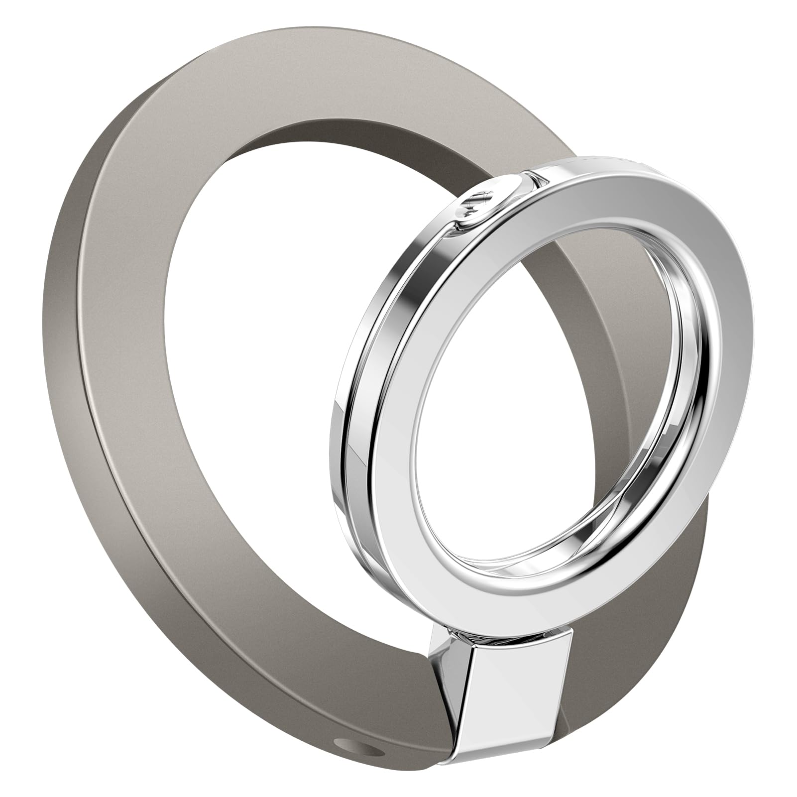GVIEWIN Magnetic Phone Ring Holder, Compatible with MagSafe Phone Grip with Adjustable Stand, Magnet Phone Ring Kickstand for iPhone 17 Pro Max/16/15/14/13/12 Series/Other Smartphones (Metallic Gray) — image 1