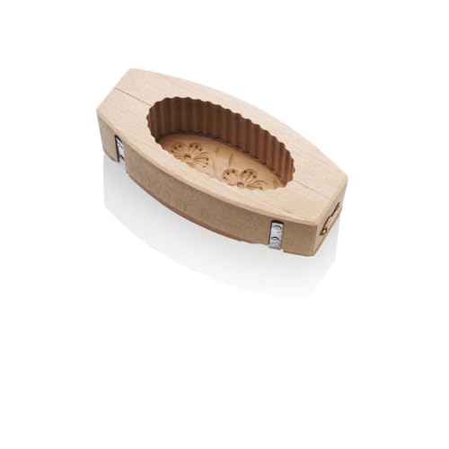 Louis Tellier Fluted Butter Mould - Beech - Oval with Flower Design - 250 g