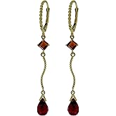 Galaxy Gold GG 14k Solid Gold Leverback Earrings with Garnets