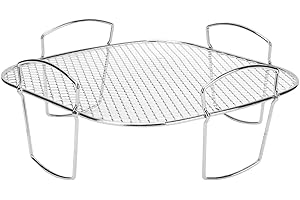 XUSIJAKQ1 Stainless Steel Drain Rack Sturdy 8 Inch Square Air Fryer Rack For Baking Cooling Or Steaming Delightful Treats Squ