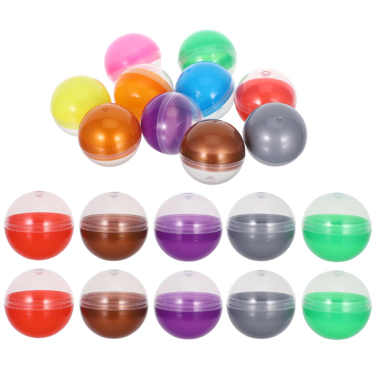 DEARMAMY Plastic Balls 50Pcs Clear Round for Candy Packaging Storage Party Favors Vending Toys