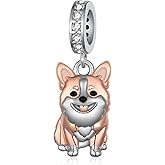 jiulegufa Corgi Charm 925 Sterling Silver Cute Corgi Charm Corgi Gifts for Corgi Lovers Women