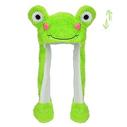 Bubblepompom Frog Hat with Ears Moving Jumping Pop
