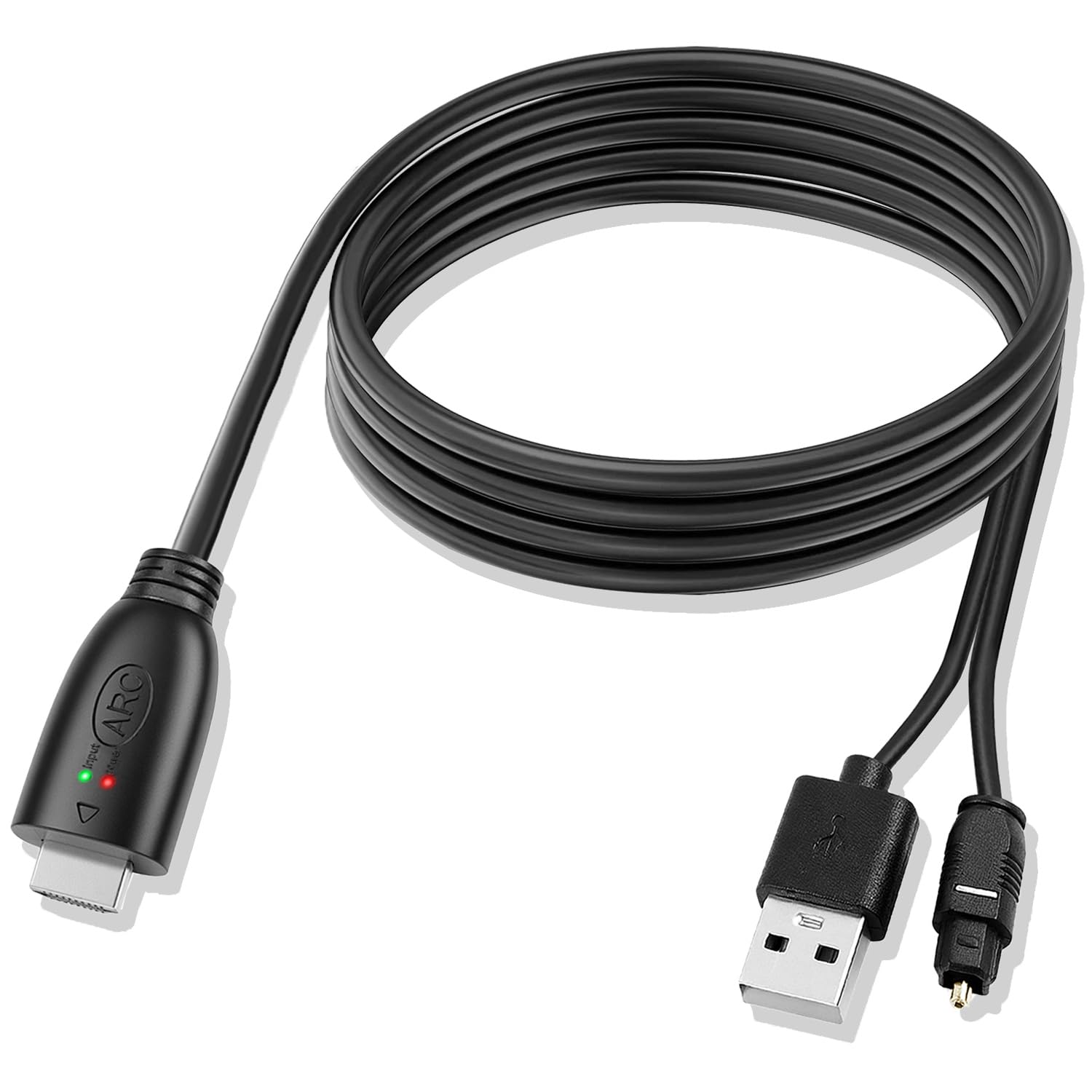 Photo 1 of 192KHz HDMI ARC/eARC to Optical Audio Adapter, HDMI ARC Cable for Soundbar to TV, Plug & Play Optical Audio to ARC Converter, Optical Audio Splitter Extractor Support for PCM/Dolby 5.1/DTS 5.1[No CEC]
