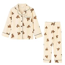 ACESTAR Toddler Little Girls Button Down Pajamas