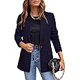 CRAZY GRID Womens Casual Blazer Jacket Long Sleeve Open Front Work Office Blazer Lapel Button Jacket
