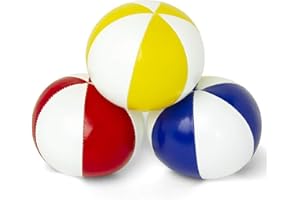 GloFX Juggling Balls [Pack of 3] for Beginners to Advanced Jugglers - No Bounce Design - Durable Weighted Juggle Ball Kit - 2 Layer Construction - Soft and Easy Juggling Kit - Mixed Colors