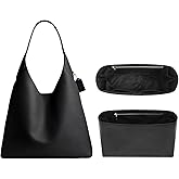 OAikor Purse Organizer Insert Compatible with Coach Brooklyn Shoulder Bag 39,Upgraded Lightweight Water-Resistant Dupontpaper Bag inner Shaper for Luxury Hobo Bags(39, Black)