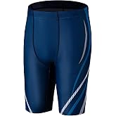 LEAO Youth Boys Swim Jammers Solid Swimsuit UPF 50+ Sun Pretection Quick Dry Athletic Swimming Shorts