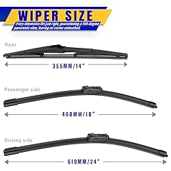 3 wipers Replacement for 2017-2022 Mazda CX-5