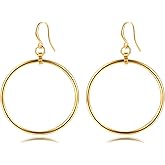 YKKZART Gold Earrings for Women 14k Gold Plated Dangle Drop Earrings Hypoallergenic Dainty Geometric Rectangle Waterdrop Dangle Minimalist Earrings for Women Trendy