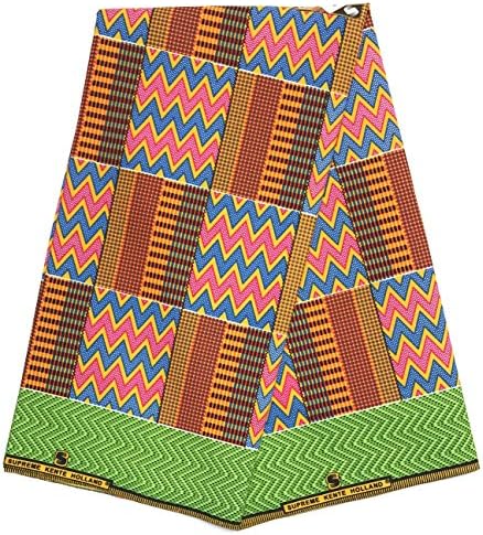 SUPREME WAX Holland KENTE KINTE Original African Print Fabric loincloth 6 YARDS 100% Cotton