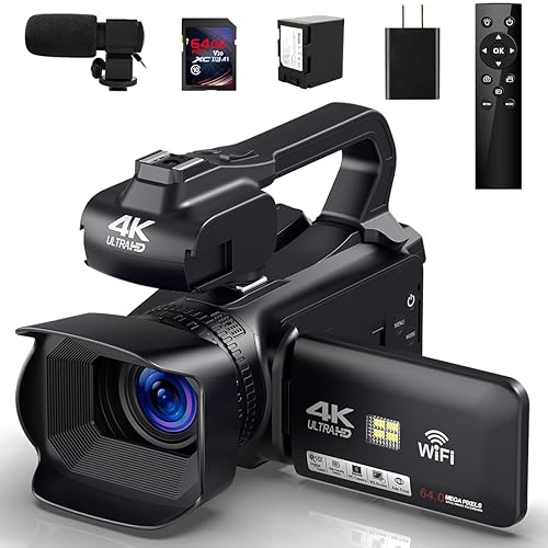 Video Camera 4K HD Newest Auto Focus Camcorder 48MP 60FPS 30X