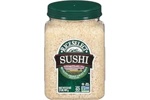 RiceSelect Sushi Rice, Short Grain Sticky Rice, Poke Rice, Gluten-Free, Non-GMO, 32 oz (Pack of 4 Jars)