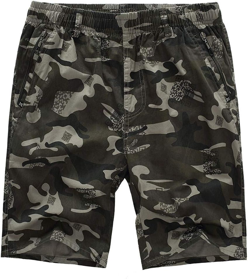 POHOK Men Shorts Camouflage Men's Casual Pure Color Outdoors Pocket Beach Work Trouser Cargo Shorts Pants