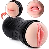 Zemalia Male Masturbators Sex Toys 3D Realistic Vagina and Mouth Masturbator with Teeth and Tongue Masturbation Cup