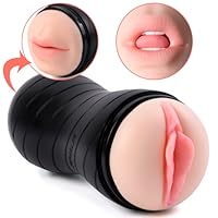 Zemalia Male Masturbators Sex Toys 3D Realistic Vagina and Mouth Masturbator with Teeth and Tongue Masturbation Cup