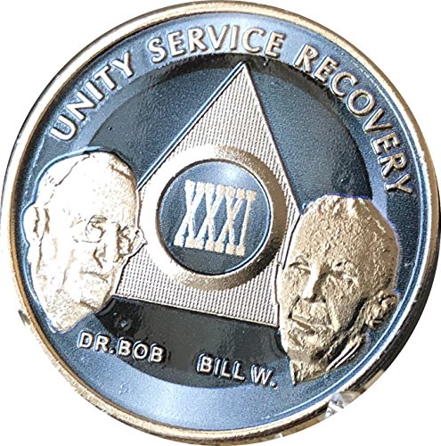 31 Year AA Founders Medallion Titanium Nickel Plated Anniversary Chip XXXI