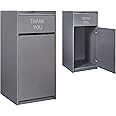 Restaurant Trash Can Cabinet, Commercial Trash Cans 40 Gallon Wooden Trash Can and Garbage Receptacle with Tray Holder, Door, Large Trash Bin for Restaurants, Cafeteria, Kitchen, Office, School