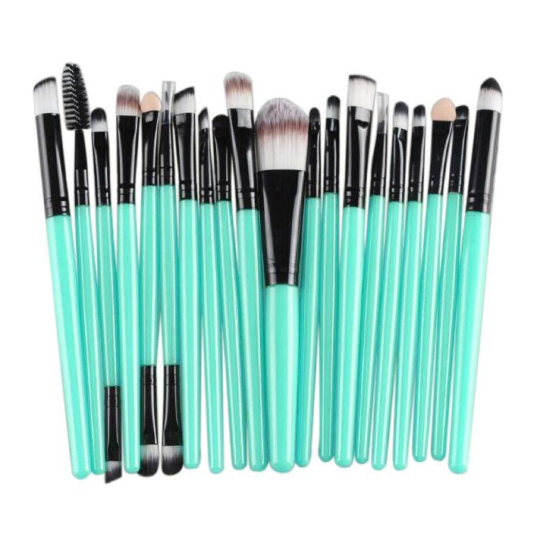 WuyiMC 20 Pieces Makeup Brush Set Professional Face Eye Shadow Eyeliner Foundation Blush Lip Makeup Brushes Powder Liquid Cream Cosmetics Blending Brush Tool (Black)