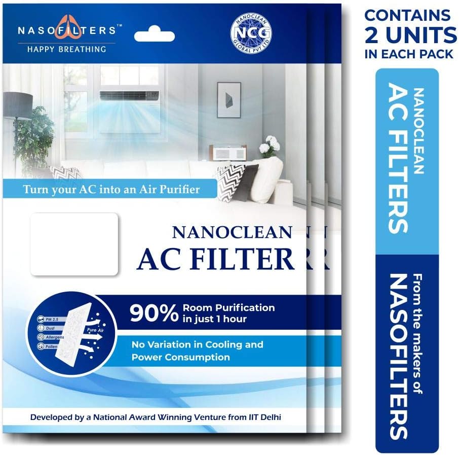 Nasofilters Nanoclean Air Purifier AC Filters - Pack of 3
