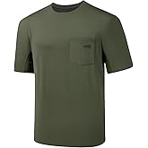 BASSDASH Men’s UPF 50+ Performance Short Sleeve Pocket T-Shirt UV Sun Protection Fishing Hiking Kayaking Sports Shirts